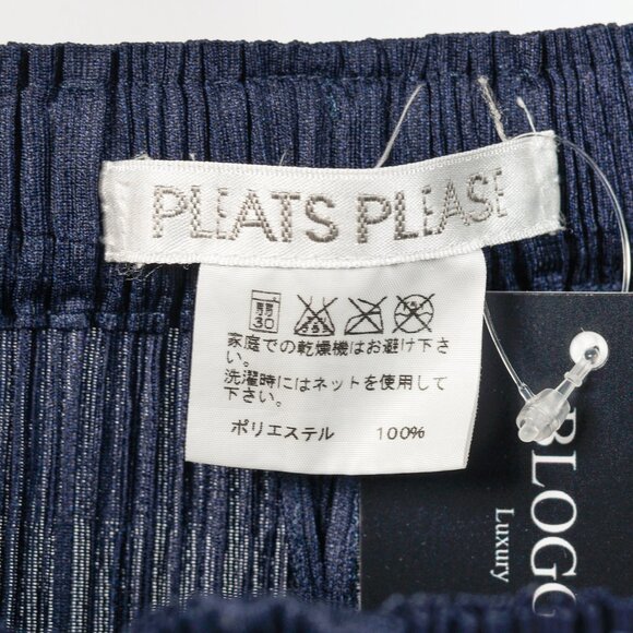 Pleats Please Issey Miyake Navy Straight-Leg Pants - Picture 6 of 7